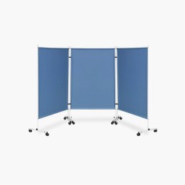 UBM PM-3 NIEBIESKI Parawan trzyskrzydłowy zmywalny, na kółkach, 303×170 cm