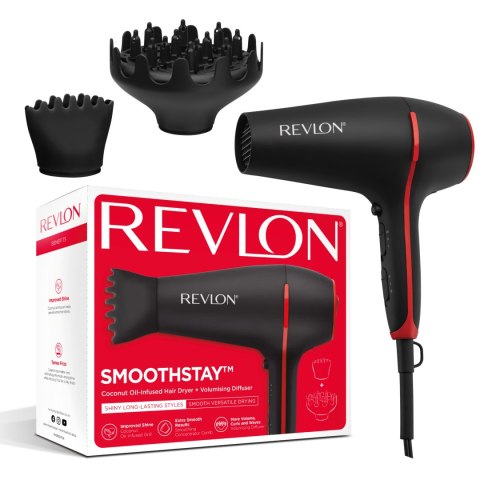 REVLON SMOOTHSTAY RVDR5317E Suszarka do włosów z olejkiem kokosowym, dyfuzorem