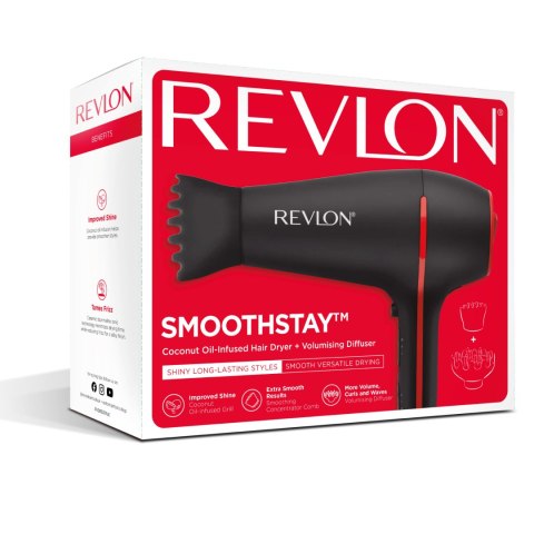 REVLON SMOOTHSTAY RVDR5317E Suszarka do włosów z olejkiem kokosowym, dyfuzorem