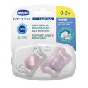 CHICCO PHYSIO MICRO 0-2M Smoczek uspokajający silikonowy, różowy, 2 szt.