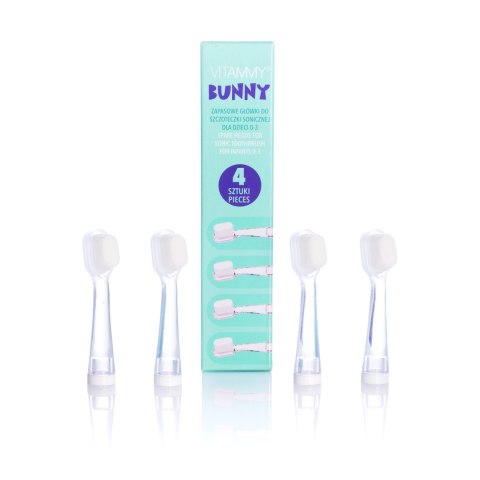 VITAMMY BUNNY Końcówki do szczoteczki sonicznej BUNNY I ePUPPY, delikatne nanowłókna, 4 szt.