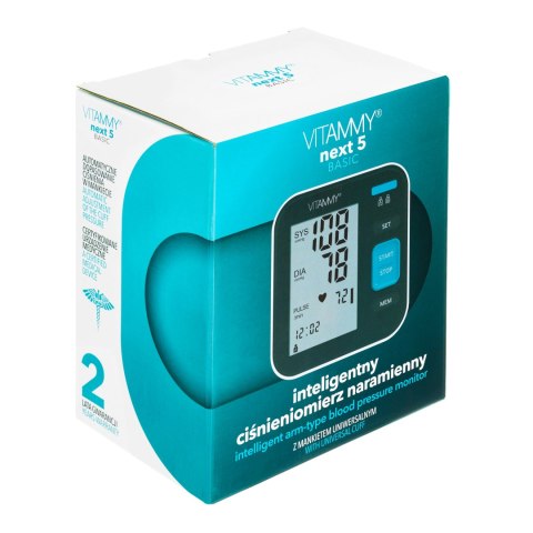 VITAMMY NEXT 5 BASIC + POWER MICRO Ciśnieniomierz z wykrywaniem arytmii, USB