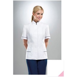 STELO ROZM. 44 Bluza medyczna rozpinana ze stójką, różowe wstawki, 71026R/WHTH/44