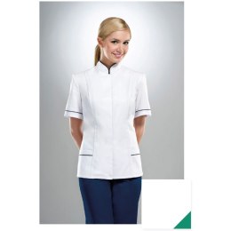 STELO ROZM. 34 Bluza medyczna rozpinana ze stójką, zielone wstawki, 71026Z/WHTH/34