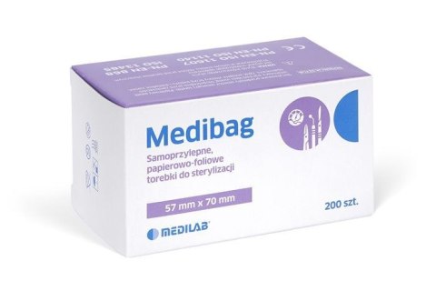 MEDILAB MEDIBAG 57 x 70 mm Torebki samoprzylepne do sterylizacji, 200 szt.