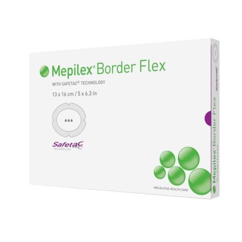 MÖLNLYCKE MEPILEX BORDER FLEX OVAL 13x16 cm Opatrunek piankowy do leczenia ran, 5 szt.