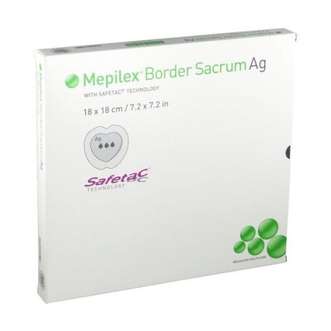 MÖLNLYCKE MEPILEX BORDER SACRUM AG 18x18 cm Opatrunek na okolice kości krzyżowej, 5 szt.