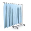 TECHMED 70-200cm NIEBIESKI ZP3 Parawan teleskopowy mobilny stal kwasoodp., materiałowy