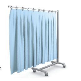 TECHMED 70-200cm NIEBIESKI ZP3 Parawan teleskopowy mobilny stal kwasoodp., materiałowy