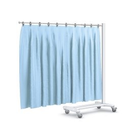 TECHMED 70-200cm BIAŁY ZZ3 Parawan teleskopowy mobilny stal ABS, zasłona PVC zmywalna