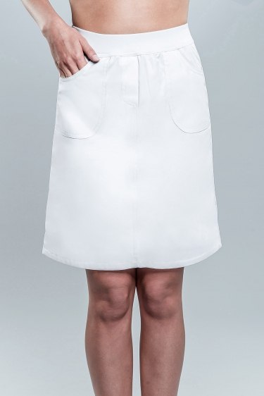 STELO ROZM. XXS Spódnica medyczna damska ze ściągaczem, biała, 74008/WHTH/XXS