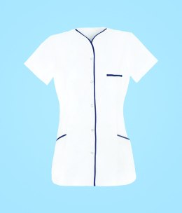 STELO ROZM. 4XL Tunika medyczna rozpinana, granatowa lamówka, 88021/WHTT/4XL