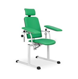 UBM FL-1 ZIELONY 21 Fotel do pobierania krwi, tapicerowany, reg. oparcia i zagłówka