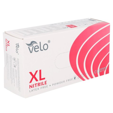 VELO NITRILE BLUE XL Rękawice nitrylowe zabiegowe bezpudrowe, niebieskie, 100 szt.