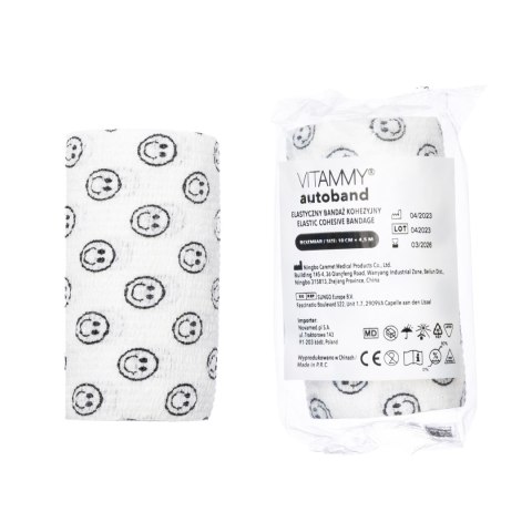 VITAMMY AUTOBAND BUŹKI BIAŁE 10cm x 450cm Elastyczny bandaż kohezyjny samoprzylepny