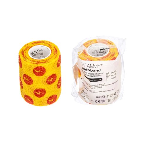 VITAMMY AUTOBAND BŁYSKAWICE 7,5cm x 450cm Elastyczny bandaż kohezyjny samoprzylepny