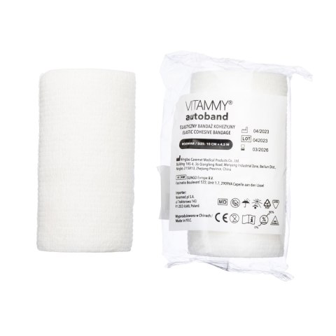 VITAMMY AUTOBAND BIAŁY 10cm x 450cm Elastyczny bandaż kohezyjny samoprzylepny