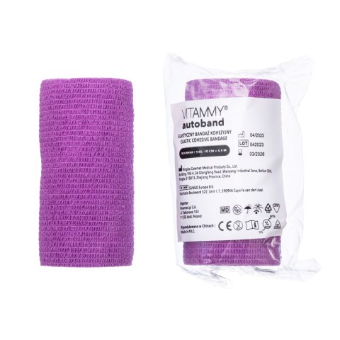 VITAMMY AUTOBAND FIOLETOWY 10cm x 450cm Elastyczny bandaż kohezyjny samoprzylepny