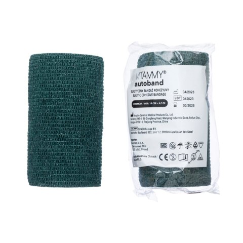 VITAMMY AUTOBAND OLIWKOWY 10cm x 450cm Elastyczny bandaż kohezyjny samoprzylepny