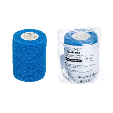 VITAMMY AUTOBAND TURKUSOWY 7,5cm x 450cm Elastyczny bandaż kohezyjny samoprzylepny