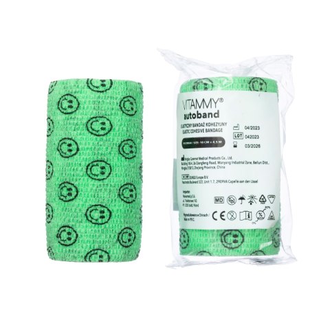 VITAMMY AUTOBAND BUŹKI ZIELONE 10cm x 450cm Elastyczny bandaż kohezyjny samoprzylepny