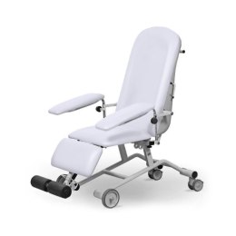 UBM FOZA BASIC MOBIL BIAŁY 01 Fotel zabiegowy mobilny, z podnóżkiem i blatem