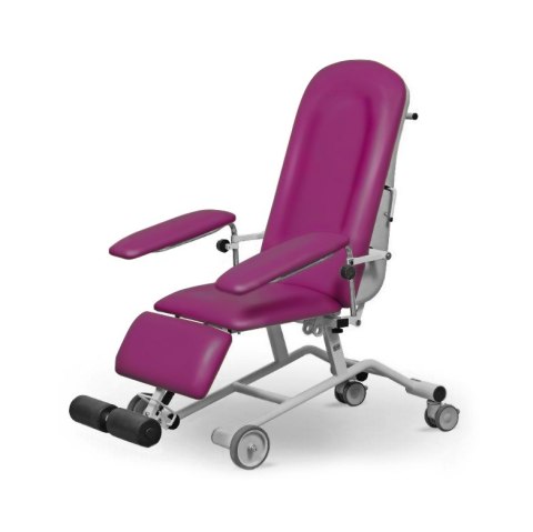 UBM FOZA BASIC MOBIL FUKSJOWY 19 Fotel zabiegowy z podnóżkiem, mobilny