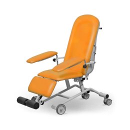 UBM FOZA BASIC MOBIL POMARAŃCZOWY 17 Fotel zabiegowy z podnóżkiem mobilny