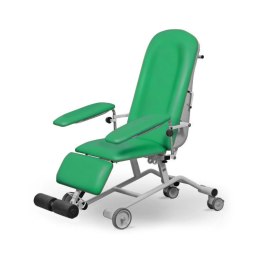 UBM FOZA BASIC MOBIL ZIELONY 21 Fotel zabiegowy z podnóżkiem, mobilny, z blatem
