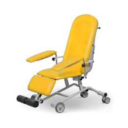 UBM FOZA BASIC MOBIL ŻÓŁTY 14 Fotel zabiegowy mobilny, z podnóżkiem i blatem