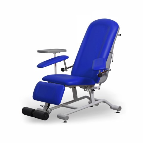 UBM FOZA BASIC PLUS GRANATOWY 08 Fotel zabiegowy tapicerowany z podnóżkiem, 150 kg