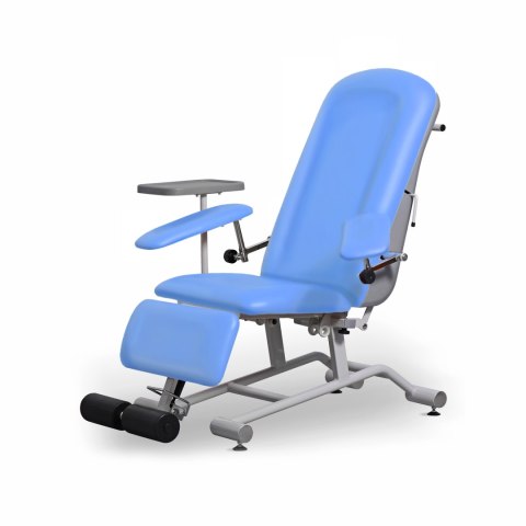 UBM FOZA BASIC PLUS NIEBIESKI 07 Fotel zabiegowy tapicerowany z podnóżkiem, 150 kg