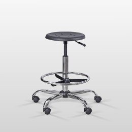 UBM T-POL 1 CZARNY Taboret z podnóżkiem, regulacja 59-78 cm, siedzisko piankowe