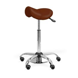 UBM MEDICA STS BRĄZOWY 09 Taboret medyczny z nożną regulacją wysokości, tapicerowany