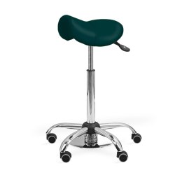 UBM MEDICA STS CIEMNOZIELONY 12 Taboret medyczny z nożną regulacją wys., tapicerowany