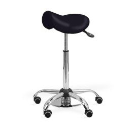 UBM MEDICA STS CZARNY 10 Taboret medyczny z nożną regulacją wysokości, tapicerowany