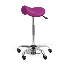 UBM MEDICA STS FUKSJOWY 19 Taboret medyczny z nożną regulacją wysokości, tapicerowany