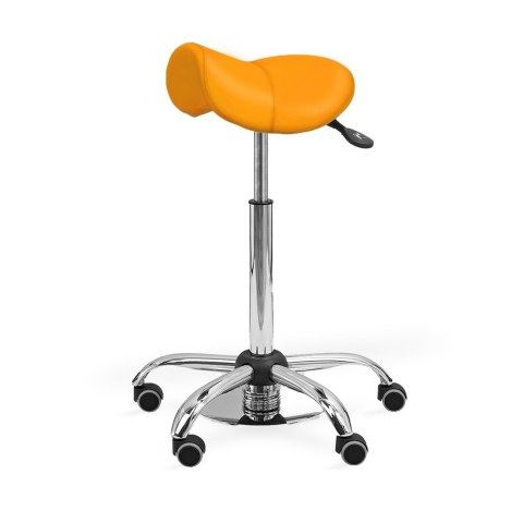 UBM MEDICA STS POMARAŃCZOWY 17 Taboret medyczny z regulacją wysokości, tapicerowany