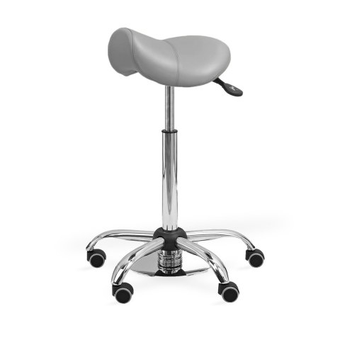 UBM MEDICA STS SZARY 16 Taboret medyczny z nożną regulacją wysokości, tapicerowany