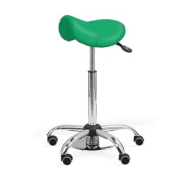 UBM MEDICA STS ZIELONY 21 Taboret medyczny z nożną regulacją wysokości, tapicerowany