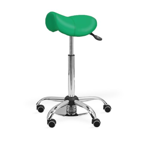 UBM MEDICA STS ZIELONY 21 Taboret medyczny z nożną regulacją wysokości, tapicerowany