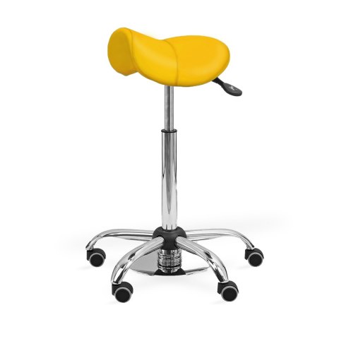 UBM MEDICA STS ŻÓŁTY 14 Taboret medyczny z nożną regulacją wysokości, tapicerowany