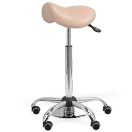 UBM ERGO STS BEŻOWY 03 Taboret medyczny siodłowy z podnóżkiem, tapicerowany