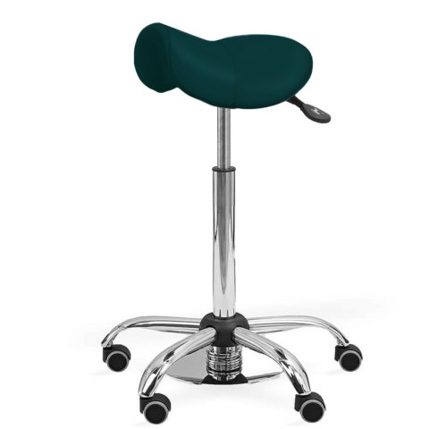 UBM ERGO STS CIEMNOZIELONY 12 Taboret medyczny tapicerowany z podnóżkiem