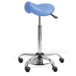UBM ERGO STS NIEBIESKI 07 Taboret medyczny siodłowy z podnóżkiem, tapicerowany