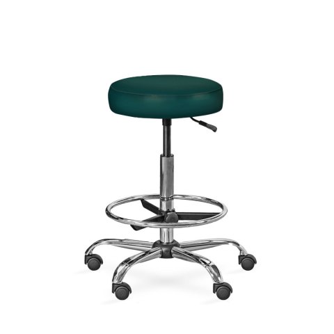 UBM LEKO-1 CIEMNOZIELONY 12 Taboret lekarski z podnóżkiem, regulowana wysokość