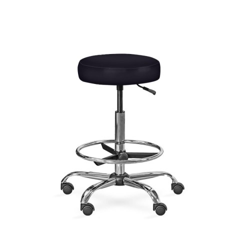 UBM LEKO-1 CZARNY 10 Taboret lekarski z podnóżkiem, regulowana wysokość