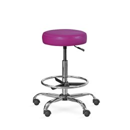 UBM LEKO-1 FUKSJOWY 19 Taboret lekarski z podnóżkiem, regulowana wysokość