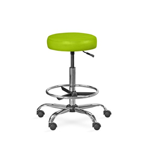 UBM LEKO-1 LIMONKOWY 20 Taboret lekarski z podnóżkiem, wys. 59-78 cm, metalowy stelaż