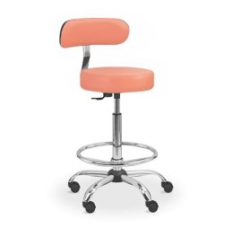 UBM LEKO-1-OP ŁOSOSIOWY 13 Taboret lekarski tapicerowany z podnóżkiem i oparciem